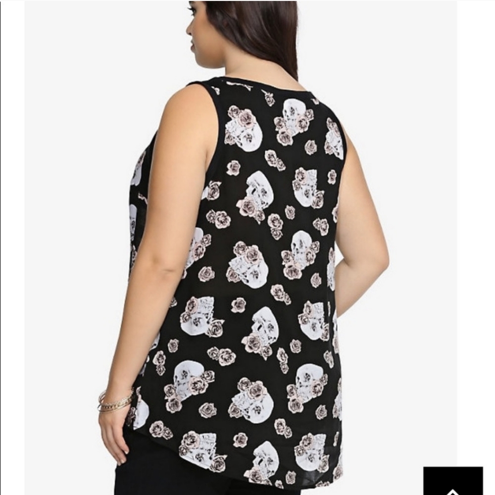 Skulls & Roses Ringer Tank Size 4 NWOT - Picture 5 of 9